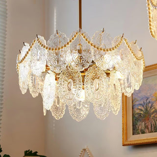 Lustra Lustre Vague Perle Or Moderne-Luire