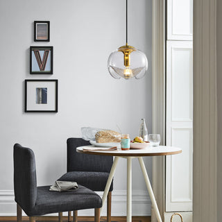 Valentina Suspension Moderne Transparent Onde Métal Verre Chambre à Coucher
