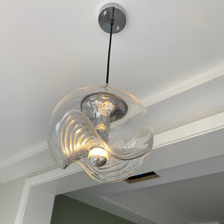 Valentina Suspension Moderne Transparent Onde Métal Verre Chambre à Coucher