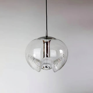 Valentina Suspension Moderne Transparent Onde Métal Verre Chambre à Coucher