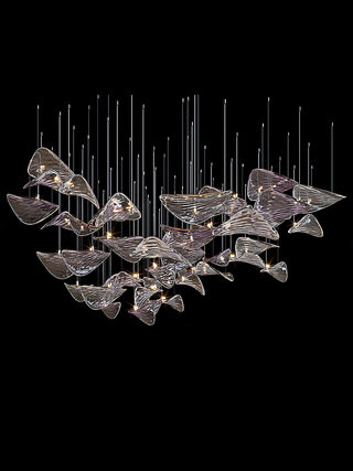 Wave Floating Leaf Chandelier-Neutral Decor