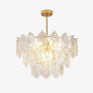 Lustra Lustre Vague en Verre et Fer Forgé Élégant-Luire