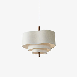 Eldorora Élégance Vague Échelle Bois Tissu Pendentif Lampe