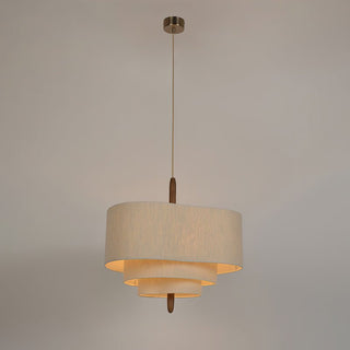 Eldorora Élégance Vague Échelle Bois Tissu Pendentif Lampe