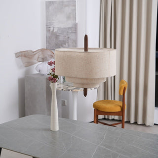 Eldorora Élégance Vague Échelle Bois Tissu Pendentif Lampe