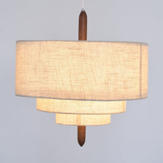Eldorora Élégance Vague Échelle Bois Tissu Pendentif Lampe