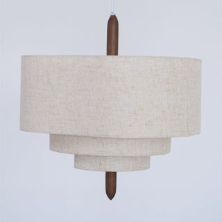 Eldorora Élégance Vague Échelle Bois Tissu Pendentif Lampe