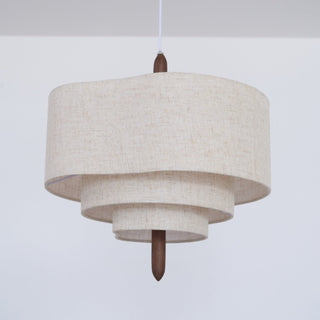 Eldorora Élégance Vague Échelle Bois Tissu Pendentif Lampe