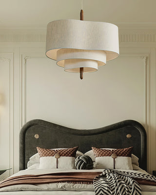 Eldorora Élégance Vague Échelle Bois Tissu Pendentif Lampe