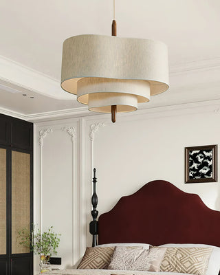 Eldorora Élégance Vague Échelle Bois Tissu Pendentif Lampe