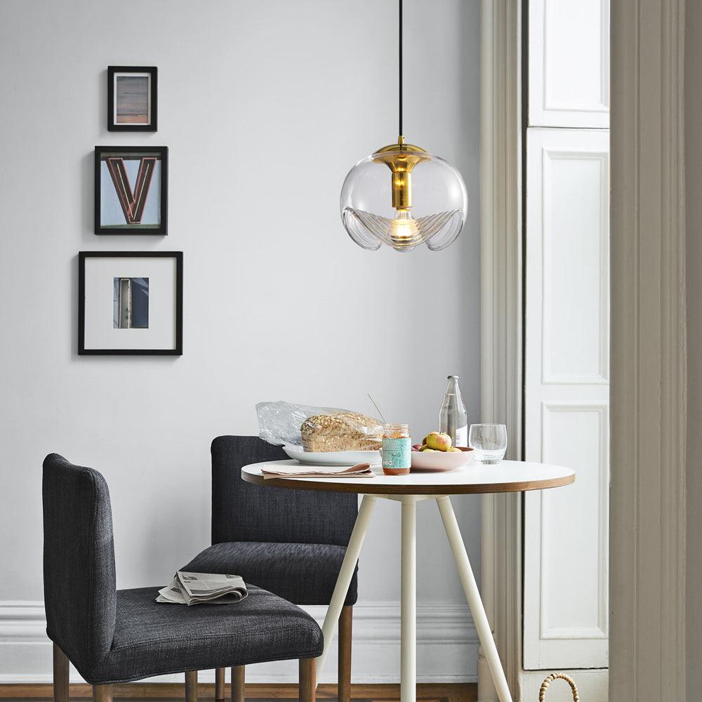 Glenine Suspension en Verre Vague Mid-Century Vintage