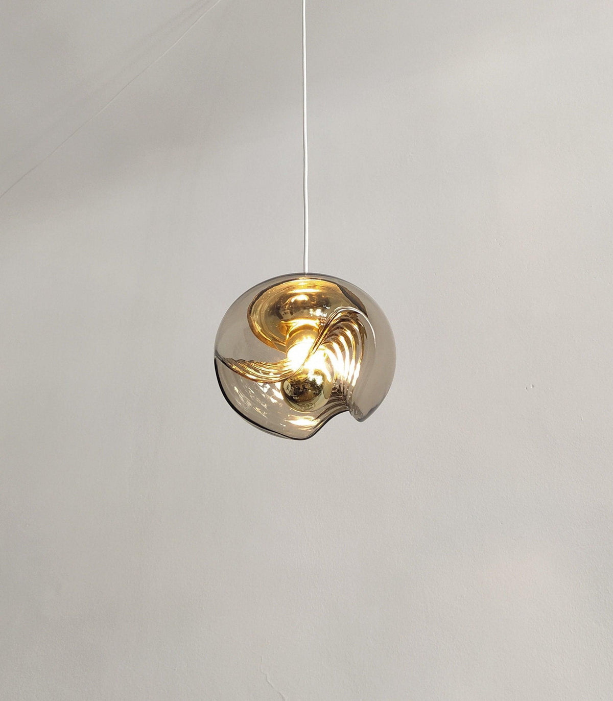 Glenine Suspension en Verre Vague Mid-Century Vintage