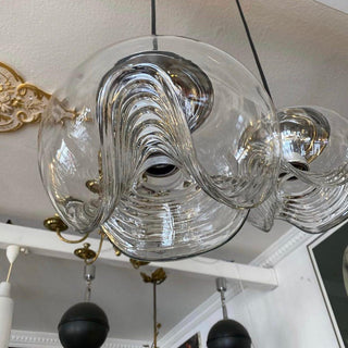 Solara Suspension en Verre Vague Mid-Century Vintage