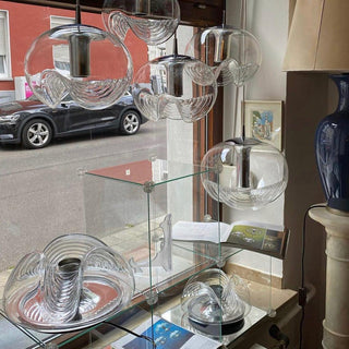 Solara Suspension en Verre Vague Mid-Century Vintage