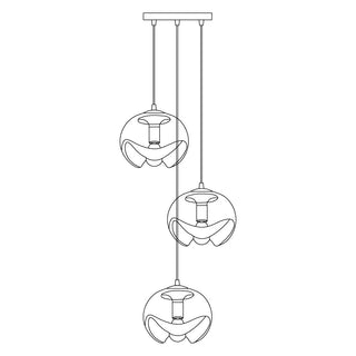 Solara Suspension en Verre Vague Mid-Century Vintage