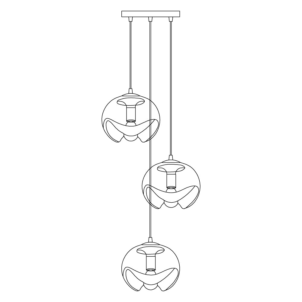 Glenine Suspension en Verre Vague Mid-Century Vintage