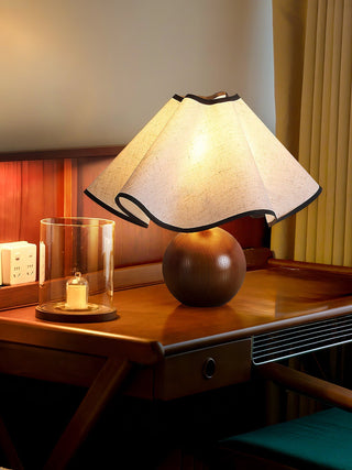 Kalion Lampe de Table en Bois Et Tissu
