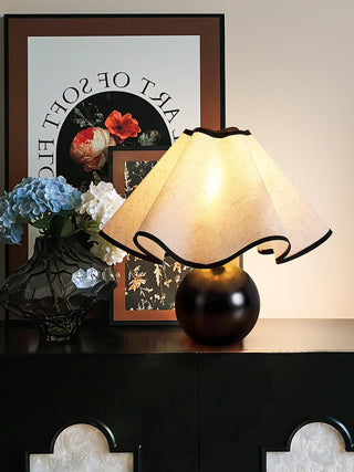 Kalion Lampe de Table en Bois Et Tissu