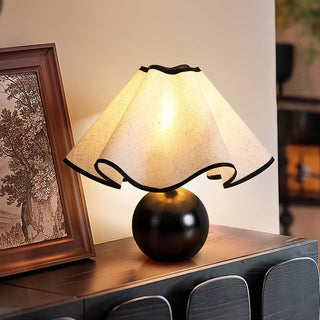 Kalion Lampe de Table en Bois Et Tissu