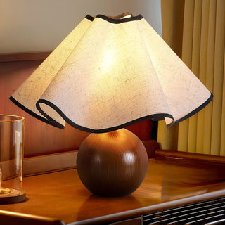 Kalion Lampe de Table en Bois Et Tissu