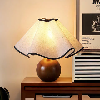 Kalion Lampe de Table en Bois Et Tissu