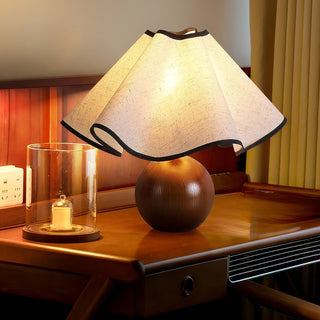 Kalion Lampe de Table en Bois Et Tissu