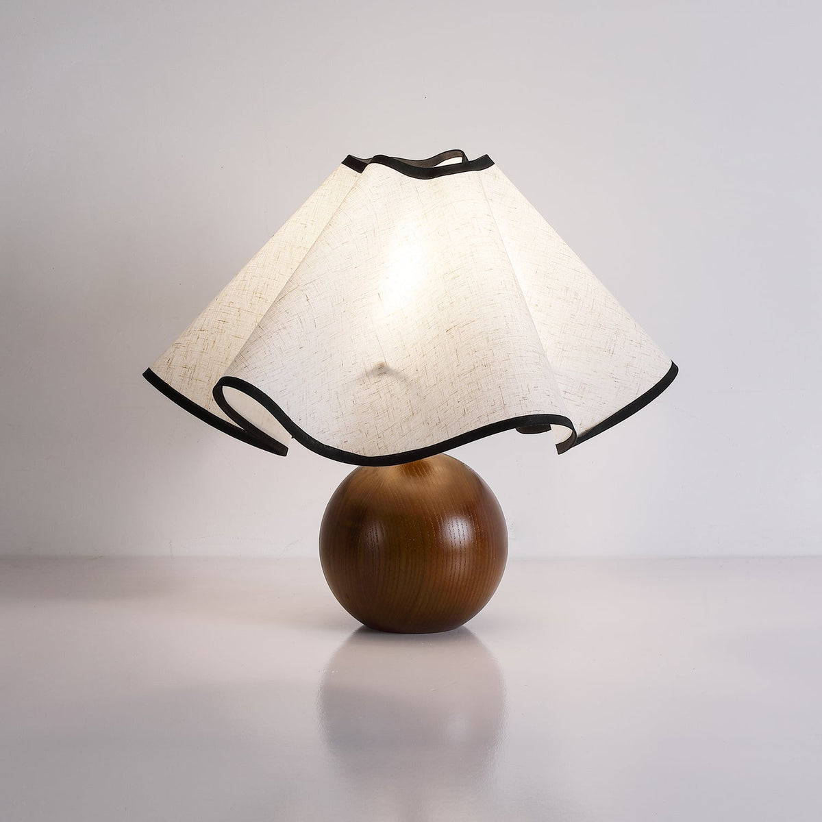 Kalion Lampe de Table en Bois Et Tissu