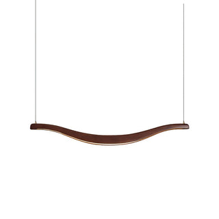 Lustra Lustre Bois Forme Ondulée Élégant