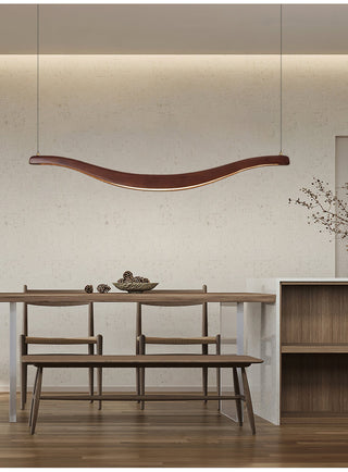 Lustra Lustre Bois Forme Ondulée Élégant