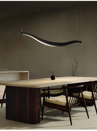 Lustra Lustre Bois Forme Ondulée Élégant