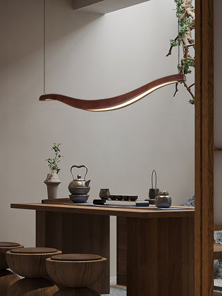 Lustra Lustre Bois Forme Ondulée Élégant