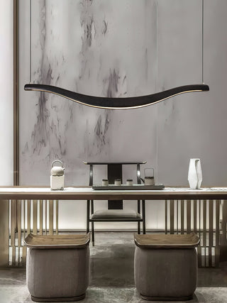 Lustra Lustre Bois Forme Ondulée Élégant