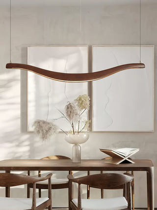 Lustra Lustre Bois Forme Ondulée Élégant
