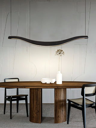 Lustra Lustre Bois Forme Ondulée Élégant