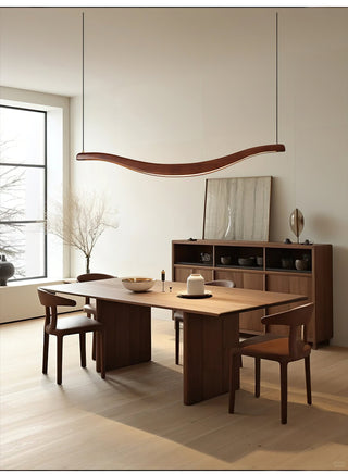 Lustra Lustre Bois Forme Ondulée Élégant