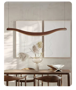 Lustra Lustre Bois Forme Ondulée Élégant