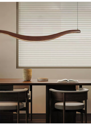 Lustra Lustre Bois Forme Ondulée Élégant