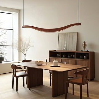 Lustra Lustre Bois Forme Ondulée Élégant