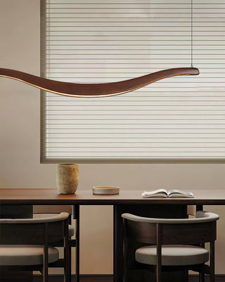 Lustra Lustre Bois Forme Ondulée Élégant