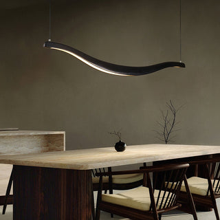 Lustra Lustre Bois Forme Ondulée Élégant