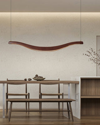 Lustra Lustre Bois Forme Ondulée Élégant