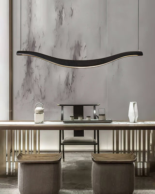 Lustra Lustre Bois Forme Ondulée Élégant