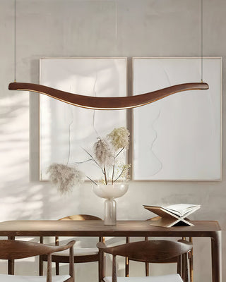 Lustra Lustre Bois Forme Ondulée Élégant