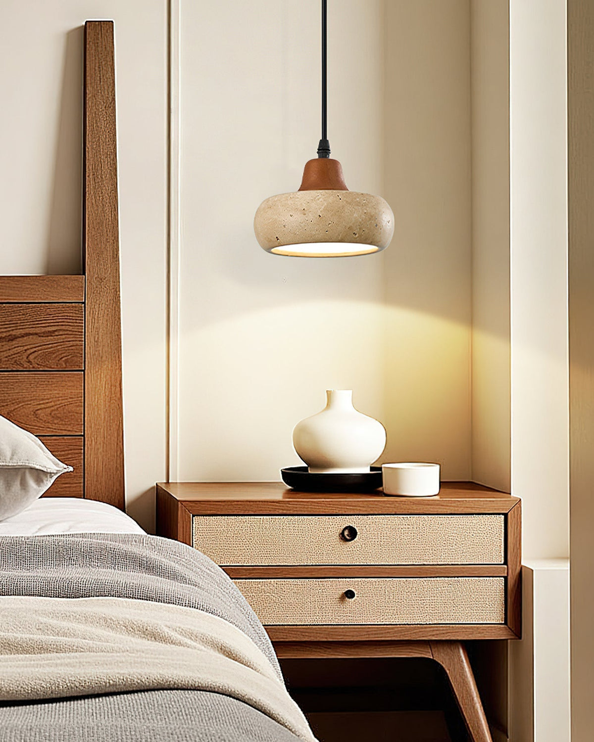 Close-up of the light fixture's integrated LED source.