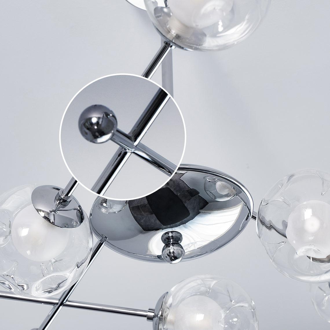 Perevia Lustre en Verre et Chrome