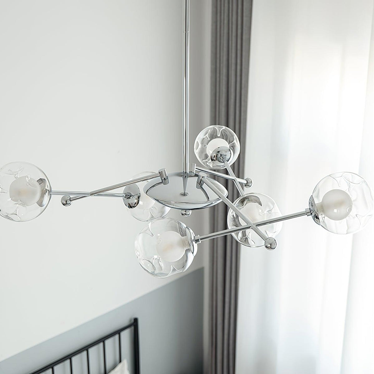 Perevia Lustre en Verre et Chrome