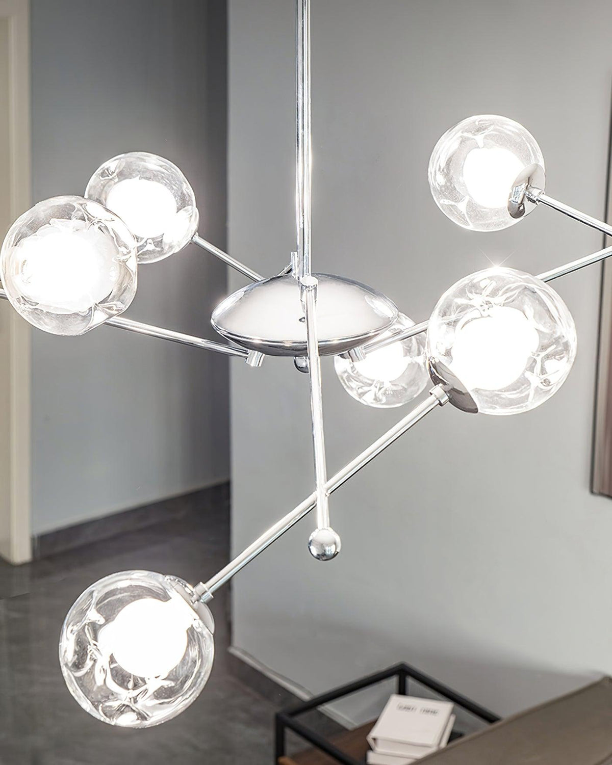 Perevia Lustre en Verre et Chrome
