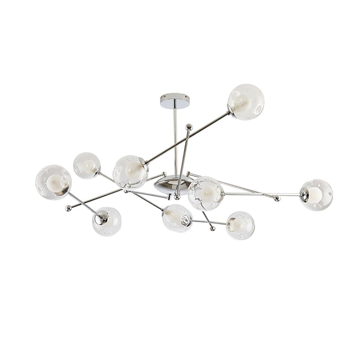 Perevia Lustre en Verre et Chrome