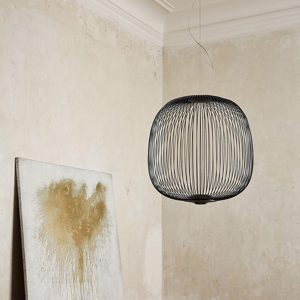 Lumio Lightweight Spokes Cage Pendant Light-Neutral Decor
