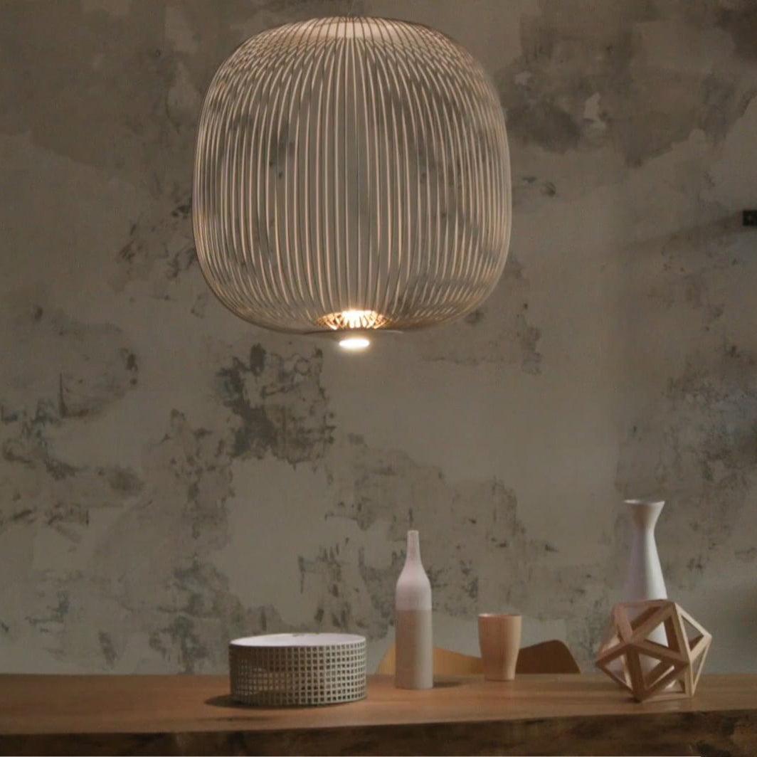Lumio Lightweight Spokes Cage Pendant Light-Neutral Decor